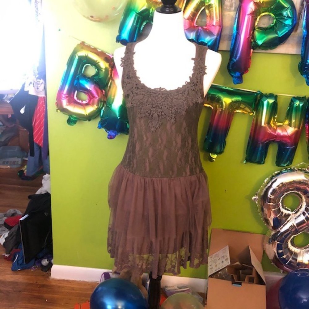 a'reve Bohemian Brown Dress Sz S Retro fashion NWT